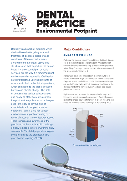 Information Sheet on Dental Practise Environmental Footprint