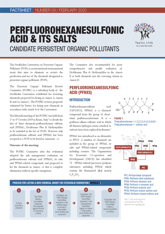 Factsheet 59 on Perfluorohexanesulfonic Acid Its Salts