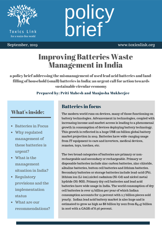 Improving Batteries Waste Management in India