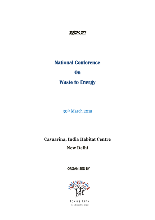 National Conference on Waste to Energy