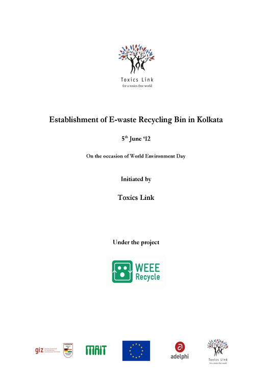Workshop on Establishment of Ewaste Recycling Bin in Kolkata