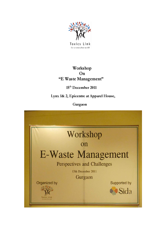 Workshop on Ewaste Management