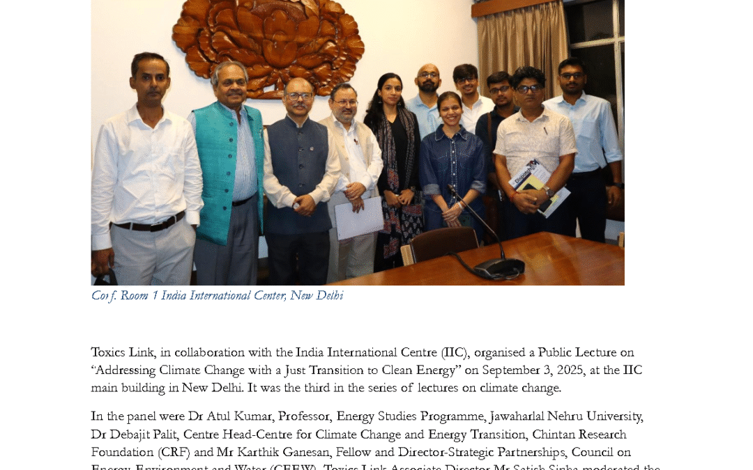 Public Lecture on Addressing Climate Change with a Just Transition to Clean Energy